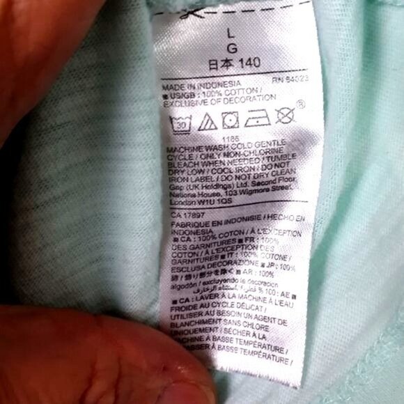 Gap Green (Soft Jade) Eyelet Lace Cap Sleeve Top Girls Size Large - Picture 9 of 9